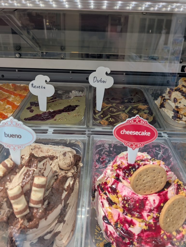 A selection of ice creams
